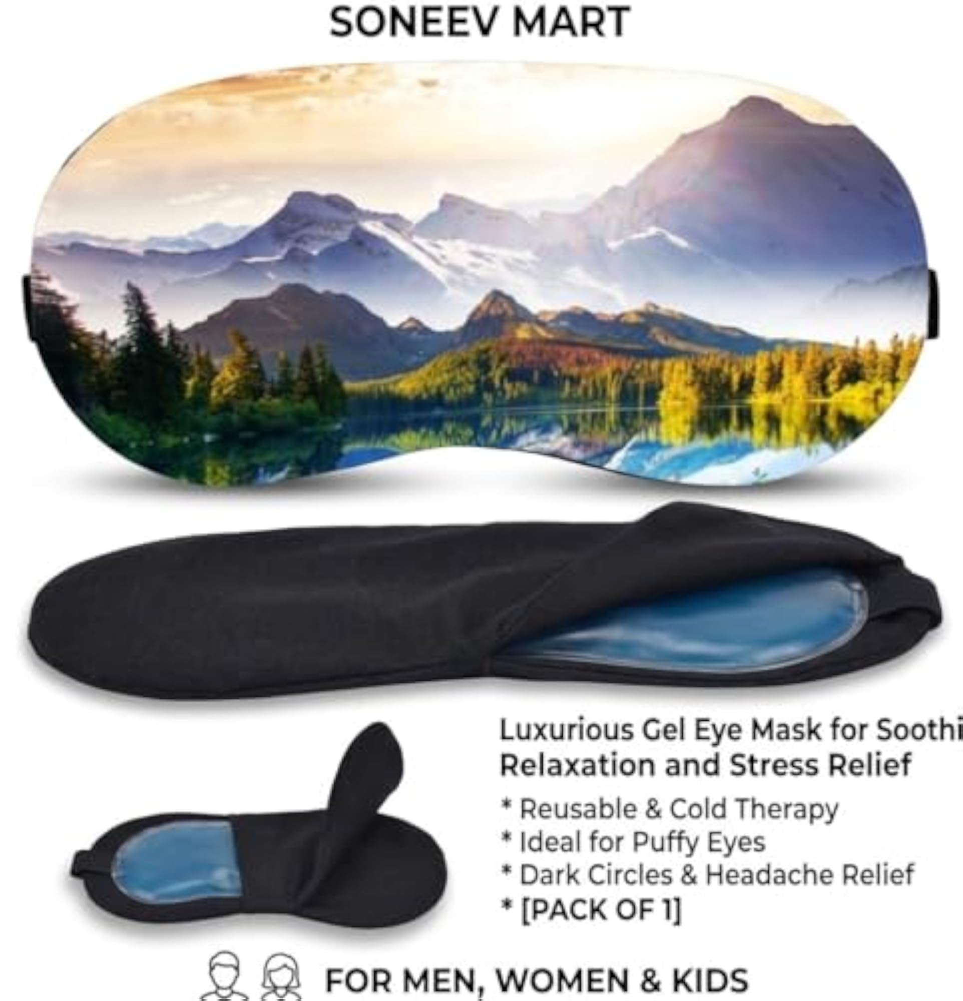 Cooling Gel Eye Mask, Hot & Cold Therapy for Relaxation